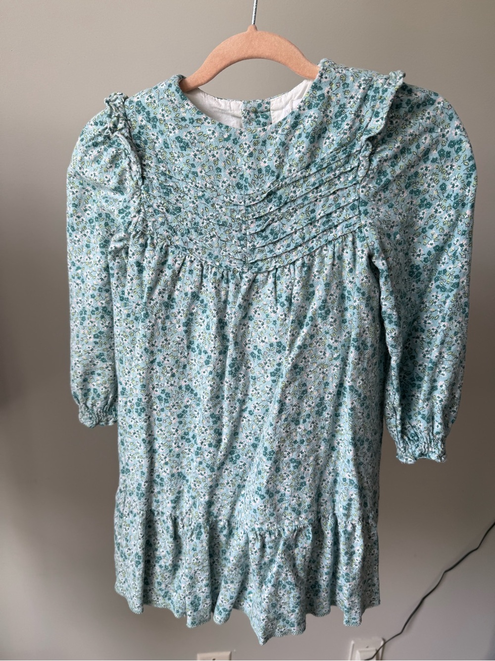 Zara Light Blue Floral Ruffle Casual Dress